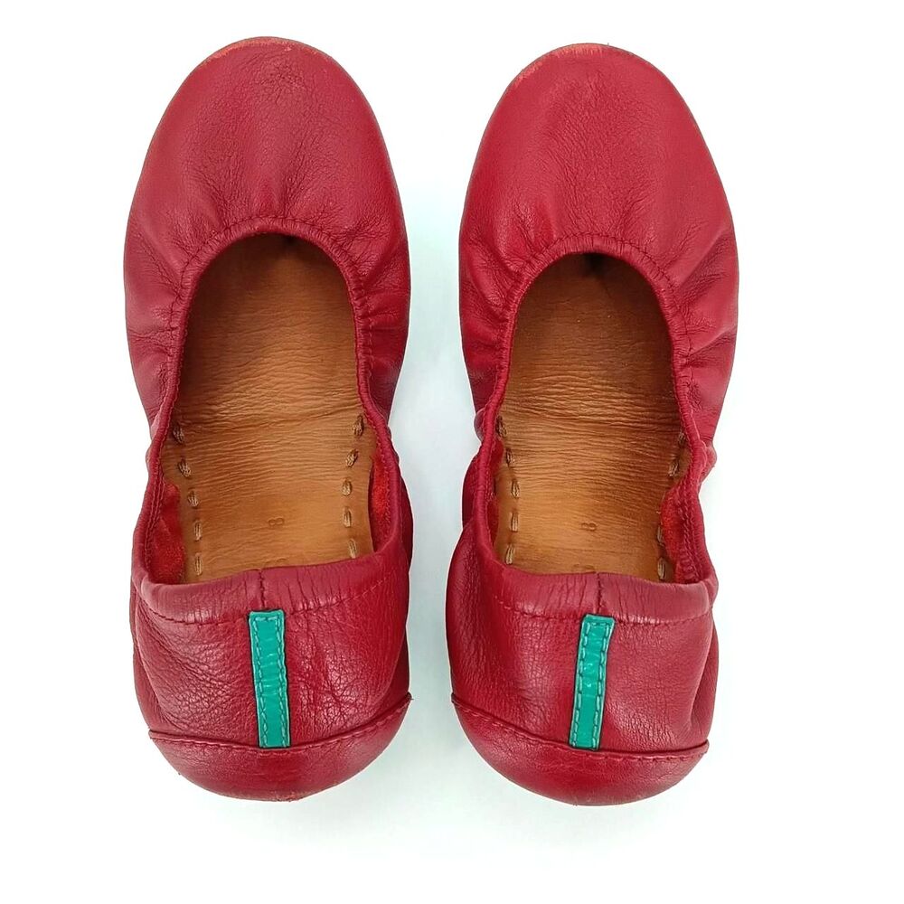 Tieks Cardinal Red Leather Ballet Flats Foldable Balletcore Classic Size 8